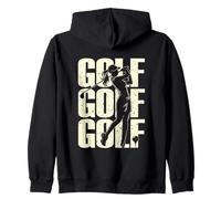 Golf Club Golfer Tee-off Girls Women Vintage Golfing Design Zip Hoodie