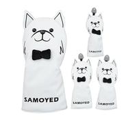 Golf Club Head Cover | 4X Dog Pattern Design Golf Club Covers - Stylish Protection Headcovers With Soft Plush Lining, Fits Right Handed Putters