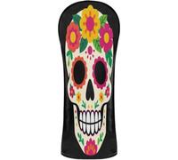 Golf Club Head Cover Headcovers with Interchangeable No. Tags for Driver & Fairway Woods Mini Dia De Los Muertos Day of The Dead Sugar Skull