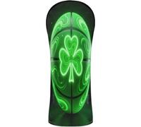 Golf Club Head Cover Premium Leather Accessories with Interchangeable No. Tags for Driver Fairway Wood Hybrids Basketball Shamrock Lucky Clover Irish St Patrick's Day