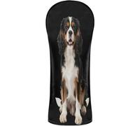 Golf Club Head Cover Premium Leather Accessories | with Number Tag for Driver Fairway Wood Hybrids Happy Cavalier King Spaniel Puppy Celebration