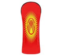 Golf Club Head Cover Premium Leather Headcovers with Interchangeable No. Tags for Driver Fairway Wood Hybrid National Flag of The Kyrgyz Republic