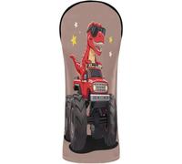 Golf Club Head Cover Premium Leather Headcovers with Interchangeable No. Tags for Woods and Driver Hybrid Red Dino Sunglasses T-rex Riding Monsters Truck