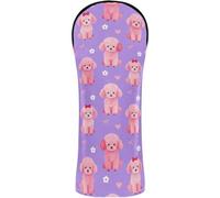 Golf Club Head Cover Premium Leather Headcovers with Number Tags for Woods and Driver Hybrid Mid Century Modern Blush Poodledogs Coquette Dog Preppy Whimsical