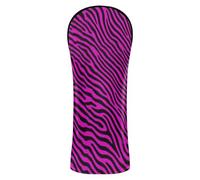 Golf Club Head Cover Premium Leather Waterproof Headcover with Interchangeable No. Tags for Driver, Fairway Wood Hybrid Vibrant Blush Zebras Stripes Repeat Pattern