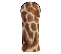 Golf Club Head Cover Premium Leather Waterproof Headcover with Interchangeable No. Tags for Woods and Driver Fairway Hybrid Warm Brown and Beige Giraffe Fur Texture