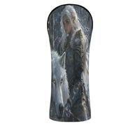 Golf Club Head Cover Premium Leather Waterproof Headcover with Number Tags for Fairway Wood Hybrid Game Anime Winter Playroom Wolf