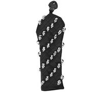 Golf Club Head Cover PU Skull Wooden Club Protector Accessory Black Professional Golf Club Headcover Protector for Golf Wooden Club Fairway Wood Iron Wood Pole Large Middle Small (S)