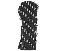 Golf Club Head Cover PU Skull Wooden Club Protector Accessory Black Professional Golf Club Headcover Protector for Golf Wooden Club Fairway Wood Iron Wood Pole Large Middle Small (Large size one)