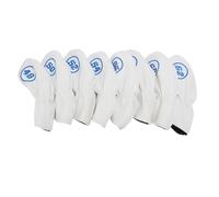 Golf club head cover, push rod head cover, iron head cover, soft PU material with replaceable number plate (White)