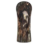 Golf Club Head Cover Set Funny Falcon 3D Art Premium Leather Waterproof Headcover with Number Tag for Wood Putter Cover