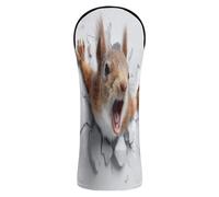Golf Club Head Cover Set Funny Squirrel 3D Wall Art Premium Leather Accessories with Number Tag for Hybrid Cover para carro de Golf