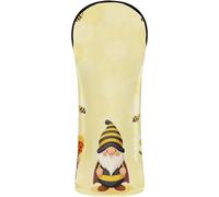 Golf Club Head Cover Set Headcover with Interchangeable No. Tags for Driver Fairway Wood Hybrids Cute Gnomes Bees Yellow Sunflowers Honeycomb Pattern