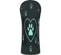 Golf Club Head Cover Set Premium Leather Accessories with Number Tags for Driver Fairway Wood Hybrid Heart with Paw of A Dog Or Cat