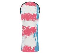 Golf Club Head Cover Set Premium Leather Headcovers with Interchangeable No. Tags for Driver, Woods and Hybrid Grunge USA Flag with Stars and Stripes