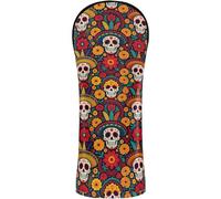 Golf Club Head Cover Set Premium Leather Headcovers with Interchangeable No. Tags for Fairway Wood Hybrid Fleurs Sugar Skull Cinco De Mayo Mexicain Dia De Los Muertos