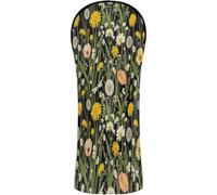 Golf Club Head Cover Set Premium Leather Headcovers with Number Tag for Driver & Fairway Woods Wildflowers Botanical Daisy Flowers Dandelion Dragonfly