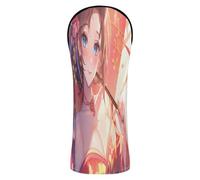 Golf Club Head Cover Set Premium Leather Headcovers with Number Tags for Driver Fairway Wood Hybrids Japanese Girl Anime Beauty