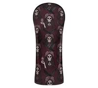 Golf Club Head Cover Set Premium Leather Waterproof Headcover with Interchangeable No. Tags for Driver Hybrid and Fairway Woods Mexican Sugar Skull La Calavera Catrina Day of The Dead
