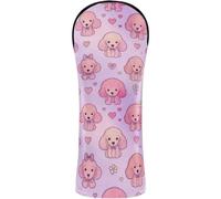 Golf Club Head Cover Set Pu Leather with Number Tag for Driver & Fairway Woods Mid Century Modern Blush Poodledogs Coquette Dog Preppy Whimsical