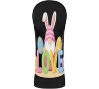 Golf Club Head Cover Set Pu Leather | with Number Tags Designed to Fit All Woods and Drivers Easter Gnome and The Word Love