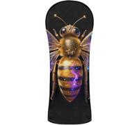 Golf Club Head Cover Set Waterproof Headcover with Interchangeable No. Tags for Driver Fairway Hybrid Wood Queen Bee Crown Women Men Girls Honey Hive Bee Keeper Bee