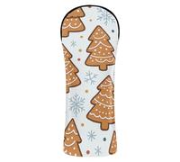 Golf Club Head Cover Set Waterproof Headcover with Number Tags for Driver, Fairway Wood Hybrid Christmas Tree Gingerbread Cookie Pattern