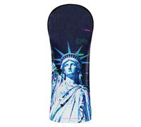Golf Club Head Cover Set Waterproof Headcovers with Interchangeable No. Tags for Fairway Wood Hybrid Statue of Liberty & Eiffel Tower: Glitch Art