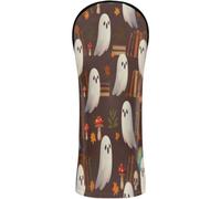 Golf Club Head Cover Set Waterproof Headcovers with Number Tags Designed to Fit All Woods and Drivers Bookish Ghosts Dark Style Cute and Spooky Book Shelves