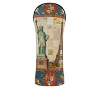 Golf Club Head Cover Set Waterproof Headcovers with Number Tags for Driver/Fairway Wood/Hybrid Medieval Manuscript Statue of Liberty & Eiffel Tower