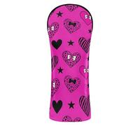 Golf Club Head Cover Waterproof Headcovers with Interchangeable No. Tags for Woods and Driver Fairway Hybrid Mcbling Aesthetic Blush Heart Star Leopard Zebras