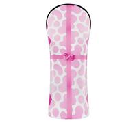 Golf Club Head Cover Waterproof Headcovers with Number Tags for Driver, Fairway Wood Hybrid Blush Ribbon on Leopard Print Pattern Breast Cancers Awareness