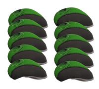 Golf Club Head Covers 10pcs 13.3cm*5.5cm Golf Club Window Putter Cover Double Color Protective Headcovers Accessories(Green)