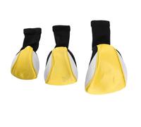 Golf Club Head Covers 3 Pack Premium Breathable Nylon Fabric with Rotating Number Tags Scratch Proof Protective Cover for Woods Irons Hybrids Golf Accessories (Yellow White)
