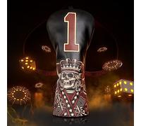 Golf Club Head covers for Driver 460CC DR #1 Elastic Closure Black PU Leather Skeleton King