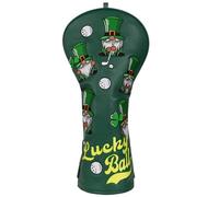 Golf Club Head covers for Driver 460CC DR #1 Elastic Closure Green PU Leather Lucky Ball St Patrick Pattern