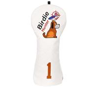 Golf Club Head covers for Driver 460CC DR #1 Elastic Closure White PU Leather Birdie Hunter Pattern