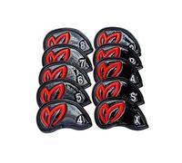 Golf Club Head Covers Golf Iron Head Covers Headovers Wedges 4-9 10pcs Club Protectors(Black)