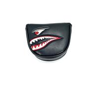 Golf Club Head Covers Golf PU Leather Wood Head Cover Driver Fairway Hybrid Shark Cartoon Pattern Club Protective Sleeve(Putter cover)