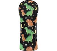 Golf Club Head Covers Headcover with Interchangeable No. Tags for Driver, Woods and Hybrid Space Dino Cute Dinosaur Astronaut