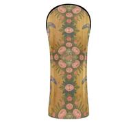 Golf Club Head Covers Headcovers with Interchangeable No. Tags for Driver Hybrid and Fairway Woods Vibrant Stained Glass Floral