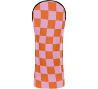 Golf Club Head Covers Headcovers with Number Tag for Driver Fairway Wood Hybrids Classic Checkered Checker Checkerboard Wavy Blush Red