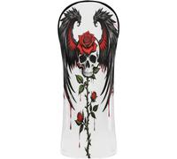 Golf Club Head Covers Headcovers with Number Tags for Woods and Driver Fairway Hybrid Skull Rose Wings Gothic Tattoo