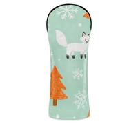 Golf Club Head Covers Merry Christmas Simple White Fox Green
