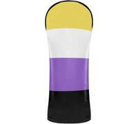 Golf Club Head Covers Premium Leather Accessories with Interchangeable No. Tags Designed to Fit All Woods and Drivers Non-Binary Pride Flag Nb Nonbinary Pride LGBT