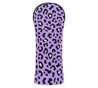 Golf Club Head Covers Premium Leather Accessories with Interchangeable No. Tags for Driver & Fairway Woods Purple Leopard Cheetah Print