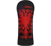 Golf Club Head Covers Premium Leather Accessories with Interchangeable No. Tags for Driver Hybrid and Fairway Woods Albania Albanian USA Flag Pride Roots Vintage
