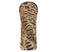 Golf Club Head Covers Premium Leather Accessories with Interchangeable No. Tags for Driver Hybrid and Fairway Woods Realistic Tigris Stripe Fur Print