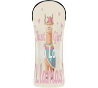 Golf Club Head Covers Premium Leather Accessories with Number Tag for Driver & Fairway Woods Just A Girl Who Loves Llamas Llama