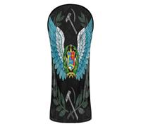 Golf Club Head Covers Premium Leather Accessories with Number Tags for Driver Fairway Wood Hybrids Guatemalen Flag Angel Wings Bible Christian Guatemala